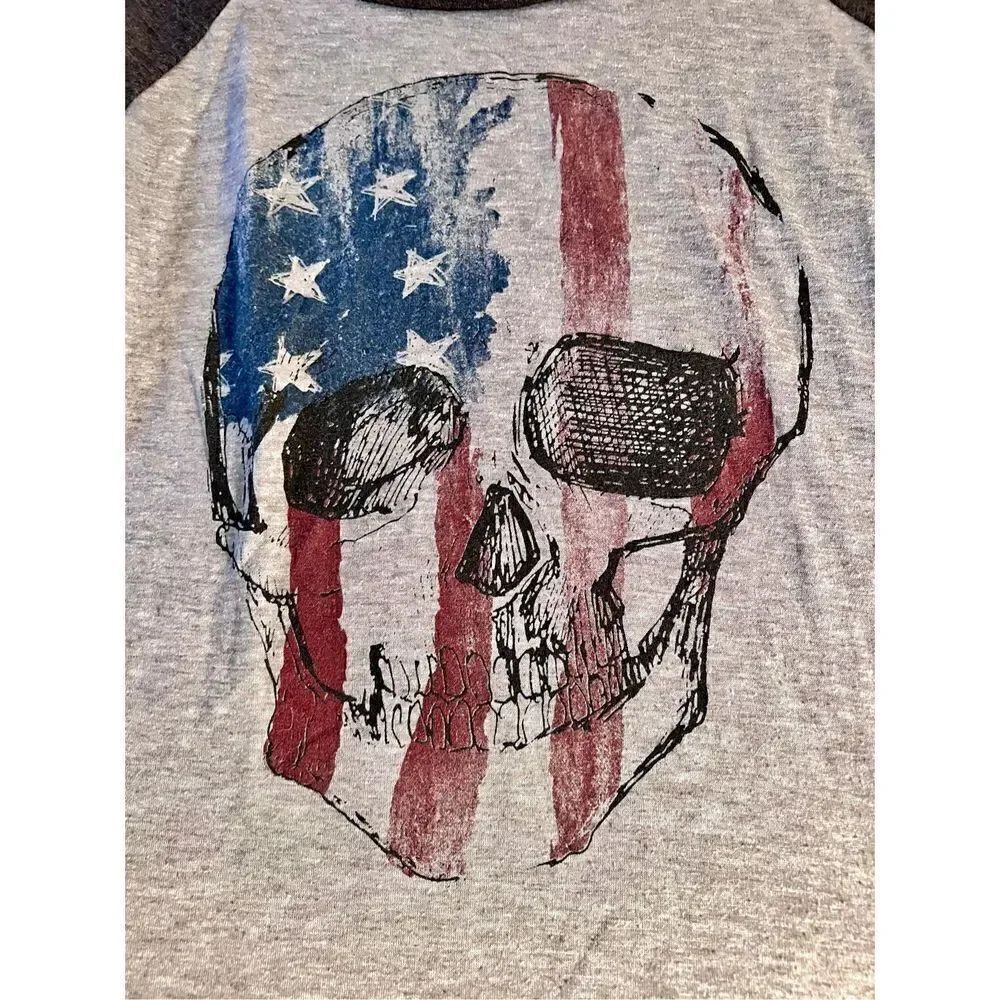 Bena J Americana Skull T Shirt Size Small - Picture 9 of 9